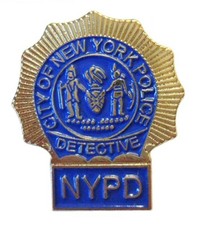 New York Police Department Metal Enamel Pin Badge NYPD Detective Blue/Gold