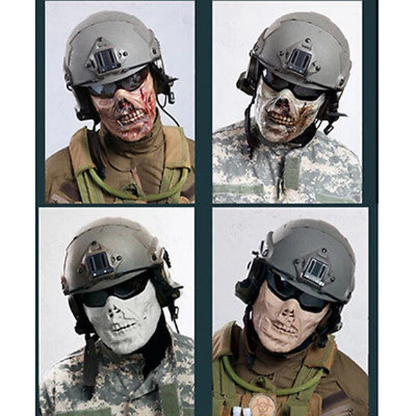 Party Costume Airsoft Motorcycle Skeleton Skull Masque Half Face Mask Halloween - Image 2 of 4