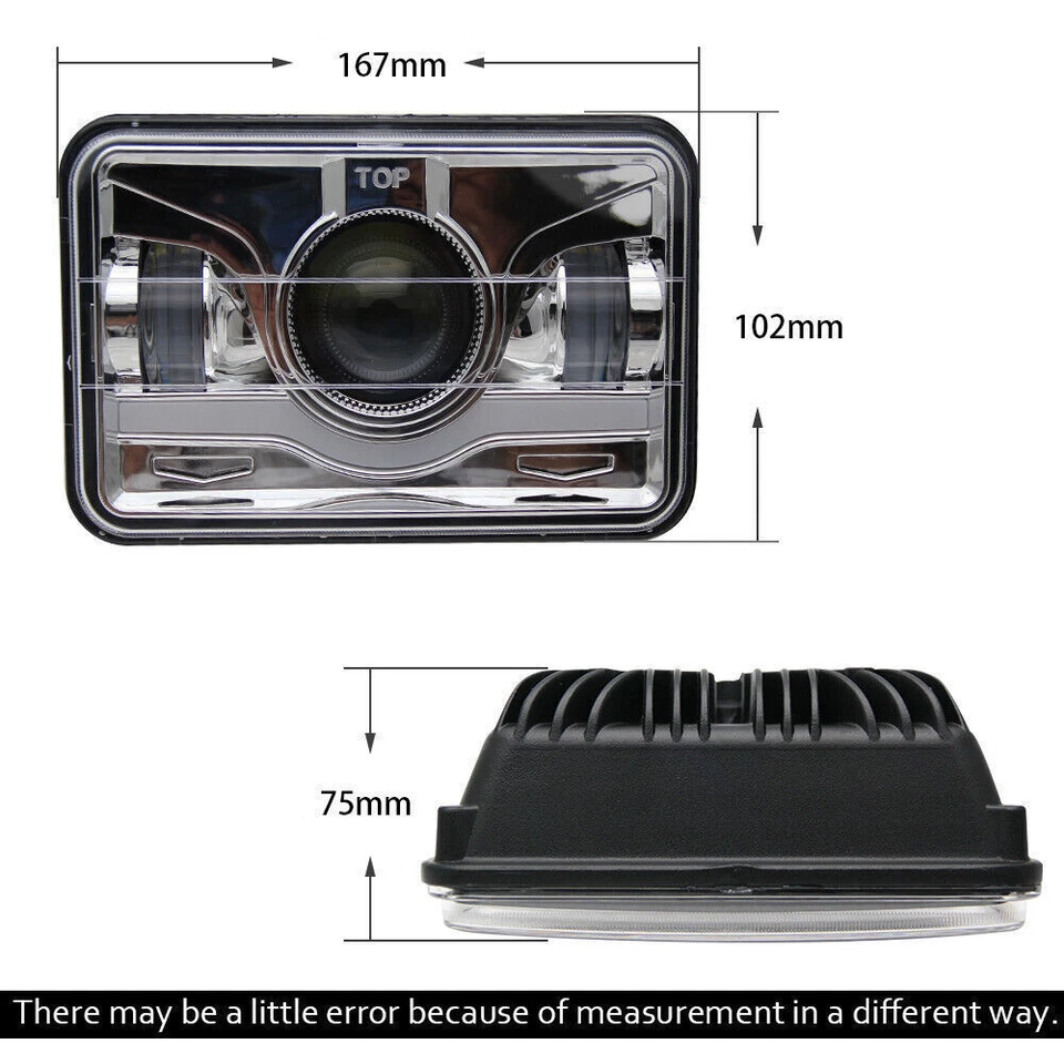 4pcs 4x6" LED Headlights High-Low beam & DRL For Chevrolet Impala 1977-1985 DOT Foto 3 de 4