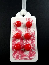 6 Acrylic Round Dome RED BUTTONS Shank-End 7/16"