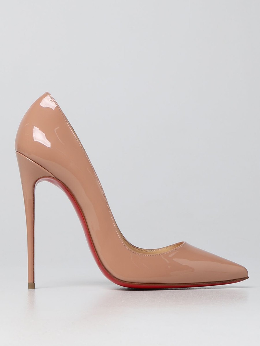 NW CHRISTIAN LOUBOUTIN KATE NUDE PATENT LEATH PUMP SZ