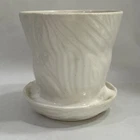 VTG Brush Mccoy Pottery 1967 Tree Bark Planter (B-218-6 Flower Pot) Cream 5 1/4”