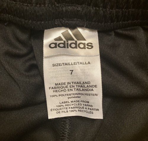 adidas Black & Yellow Boys Sports Size 7 Logo Graphic Shorts - Picture 3 of 3