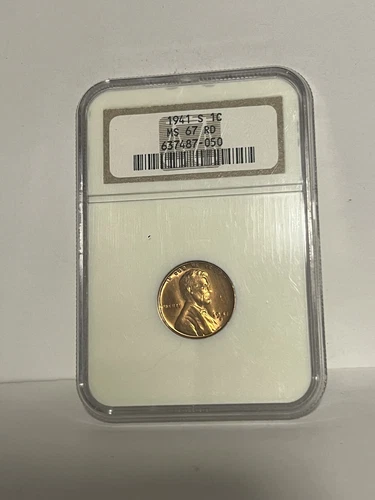 1941 S Lincoln Cent NGC MS67RD