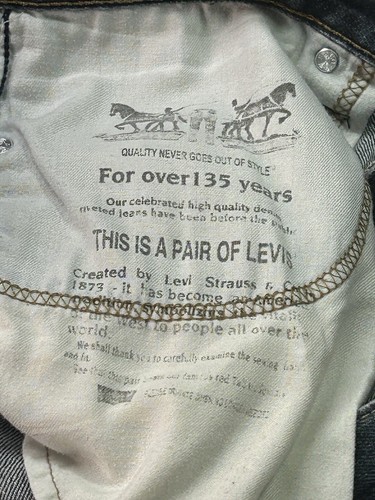 Levis 514 Mens Sz 36x32 Blue Jeans Straight Leg Mid Rise Guys Pants Work Wear - Picture 7 of 13