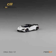 CM MODEL - CM64-765LT-21 Mclaren 765LT White with carbon hood