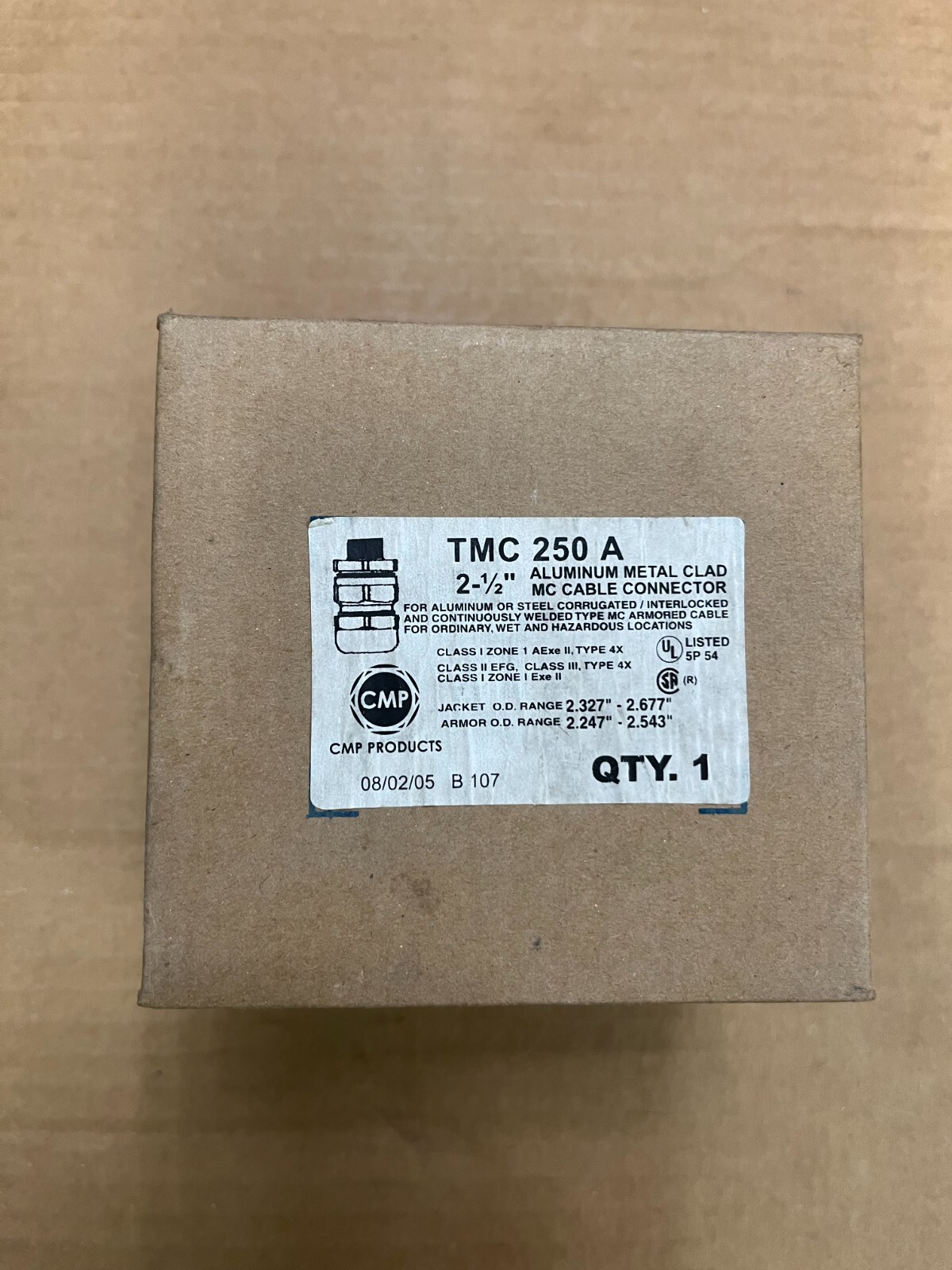 Appleton / CMP TMC 250A Aluminum MC Cable Connector 250A 2 1/2