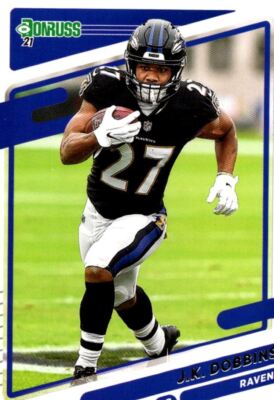 2021 Donruss Press Proof Blue J.K. Dobbins Baltimore Ravens #210