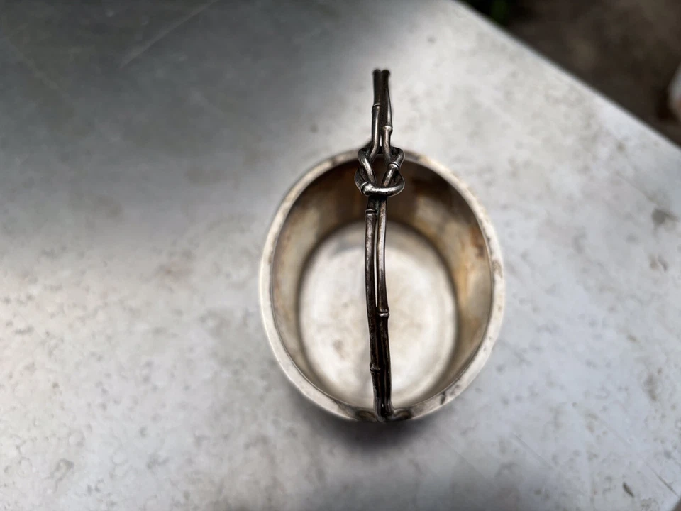 Ancien Panier Miyamoto Shoko argent sterling motif bambou Iris MEIJI TOKYO - Photo 4/4