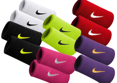 Nike 2x Schweißbänder Wristbands verschiedene Farben 13 cm lang Einheitsgröße