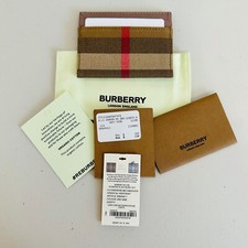 BURBERRY LONDON CARD CASE MX/GRAINY HOUSE CHECK GREY MINK MADE IN ITALY
