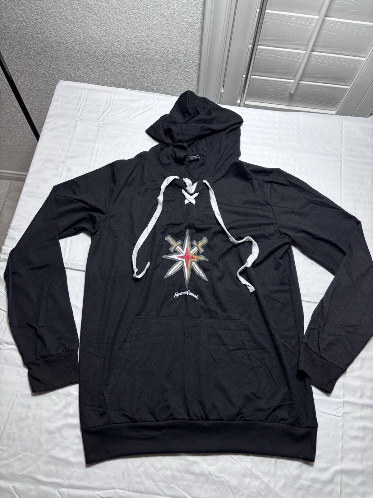 NHL VGK Vegas Golden Knights Long Sleeve Hooded Shirt - Unisex - Large