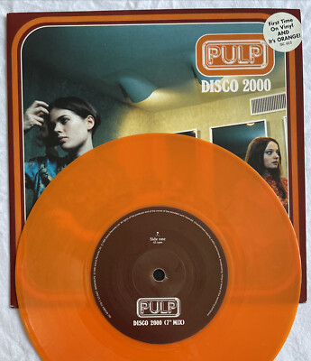 PULP -Disco 2000- Rare UK Orange Vinyl 7'' +Picture Sleeve (Vinyl Record)