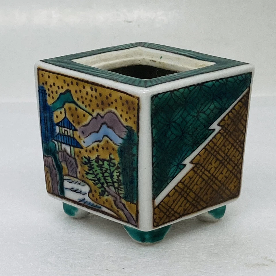 "Raro soporte de incienso de cerámica china de los años 50 de 2"" esmalte arte natural 22" Foto 3 de 4