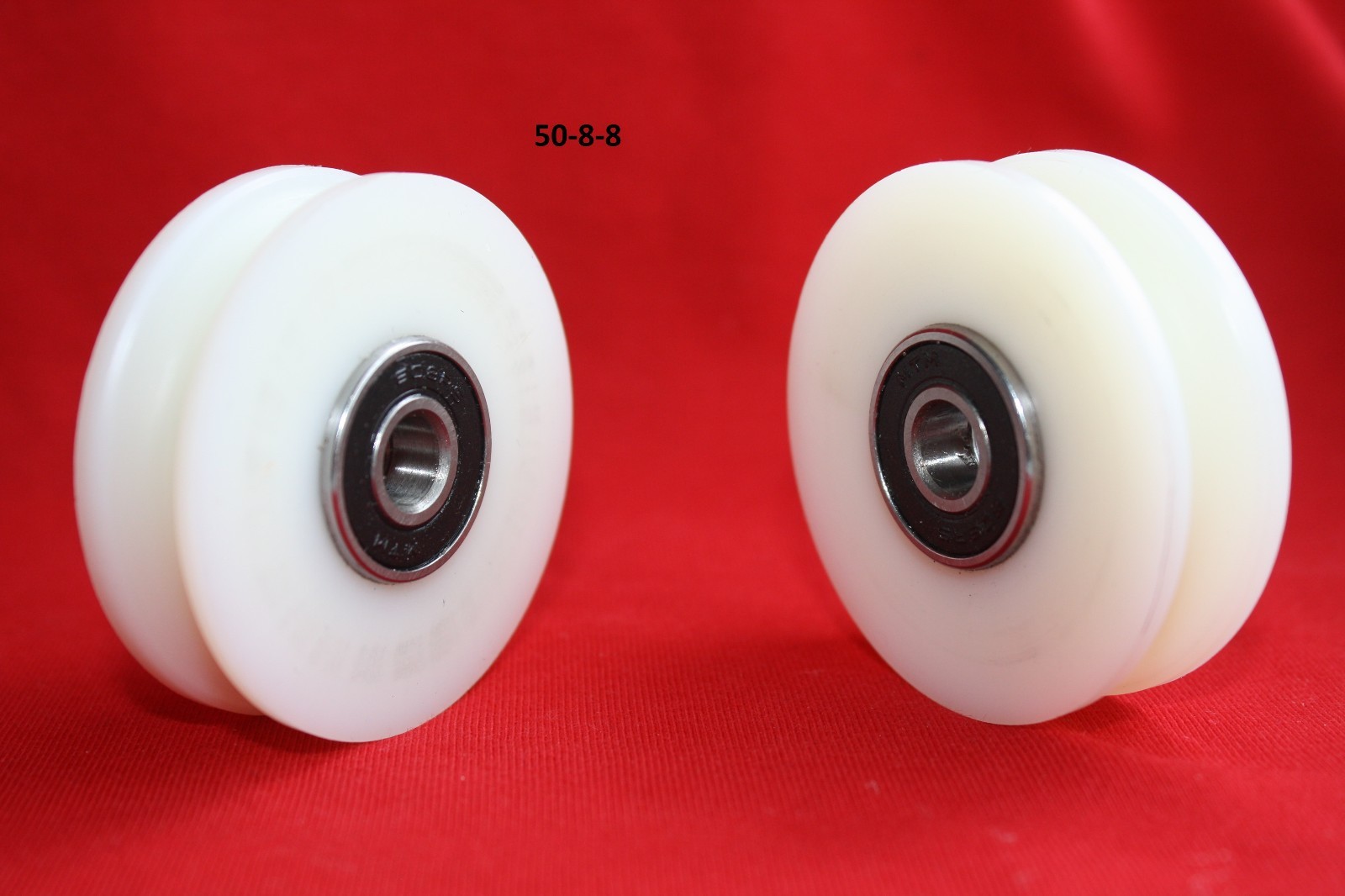 50mm Nylon Pulley Wheel with Ball Bearings Various Groove Size