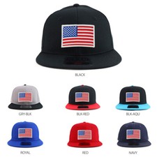 White American Flag Patch Youth Size Superior Cotton Twill Flatbill - FREE SHIP