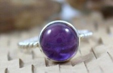 Natural Amethyst Gemstone 925 Sterling Silver Handmade Ring Mother Gift D-684