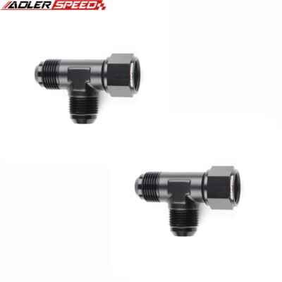 USA 2PCS 12AN AN-12 Male To AN12 Female Fuel Tee T-Piece Fitting Adapter Black