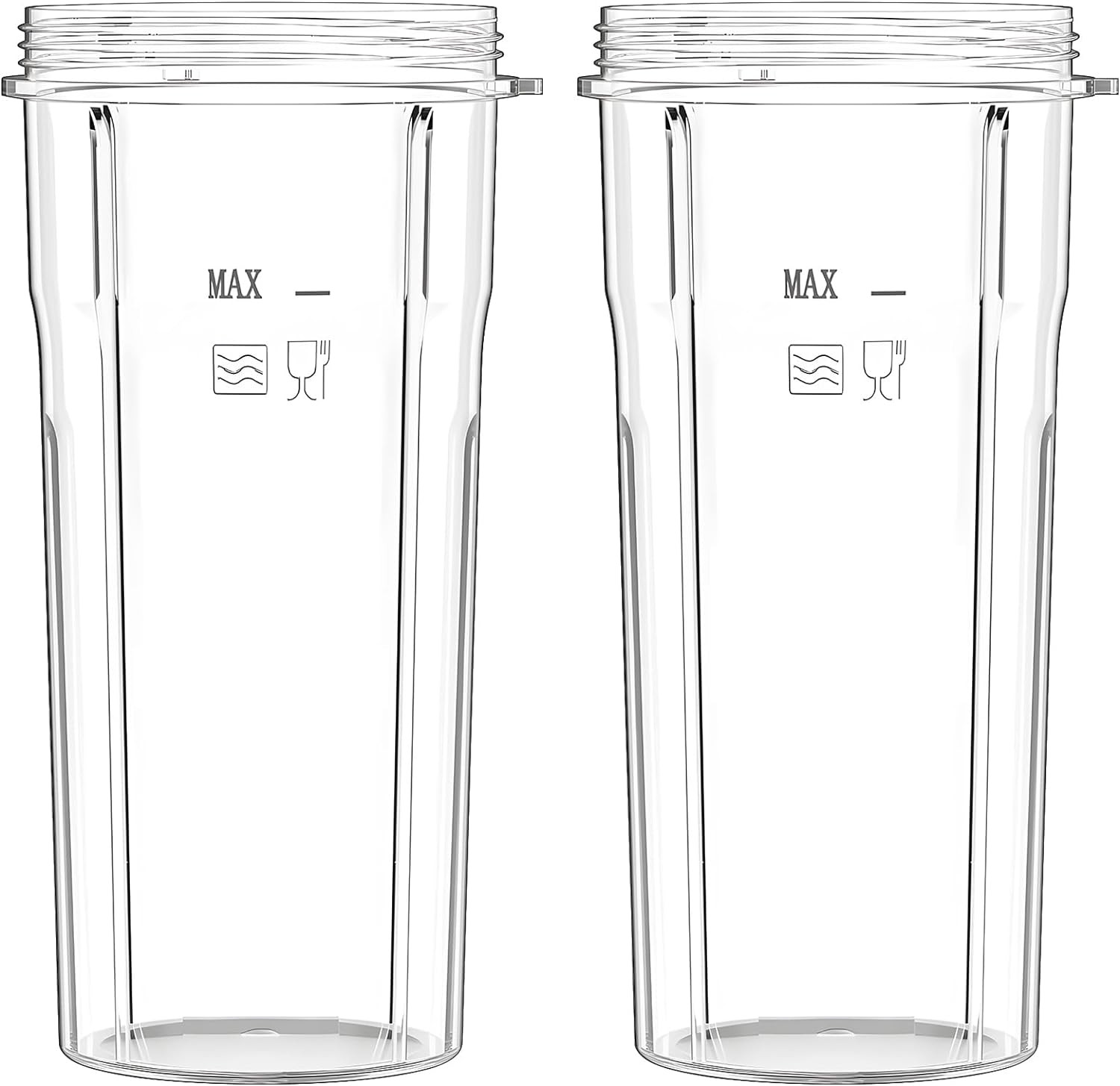 2 * 24Oz (2.5 Cups) Larger Blender Cups Replacement, Compati