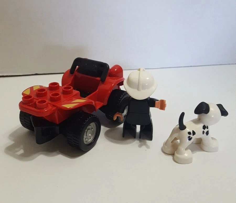 Lego Duplo FIRE RESCUE red ATV with Fireman minifigure and dog 4