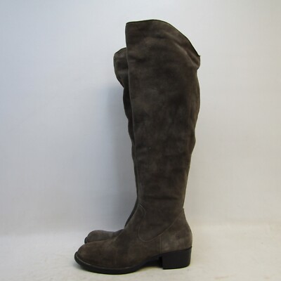 Born Womens Sz 8.5 M Gray Suede Zip Fashion 20'' Shaft Knee High Boots