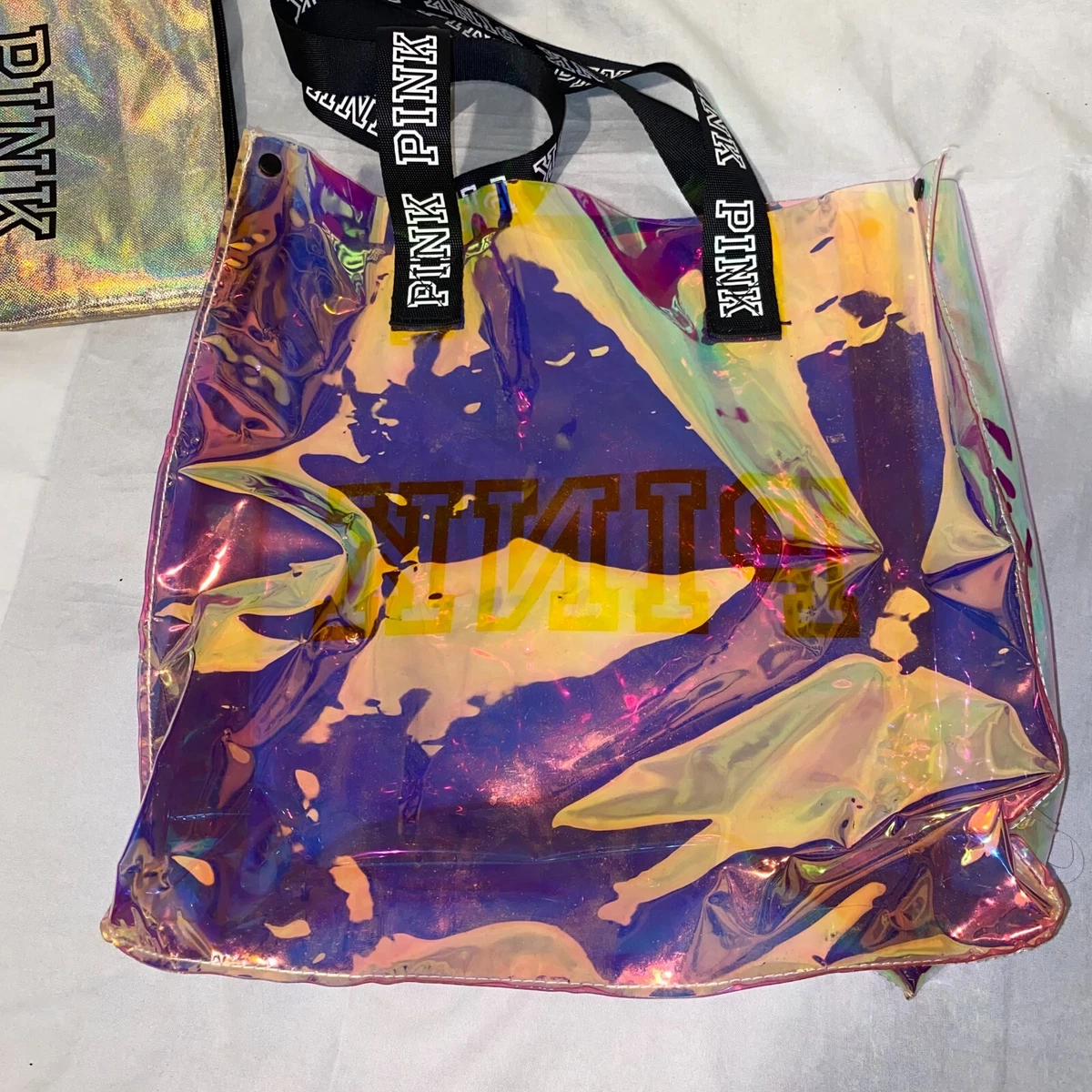 Victoria secret pink holographic best sale bag
