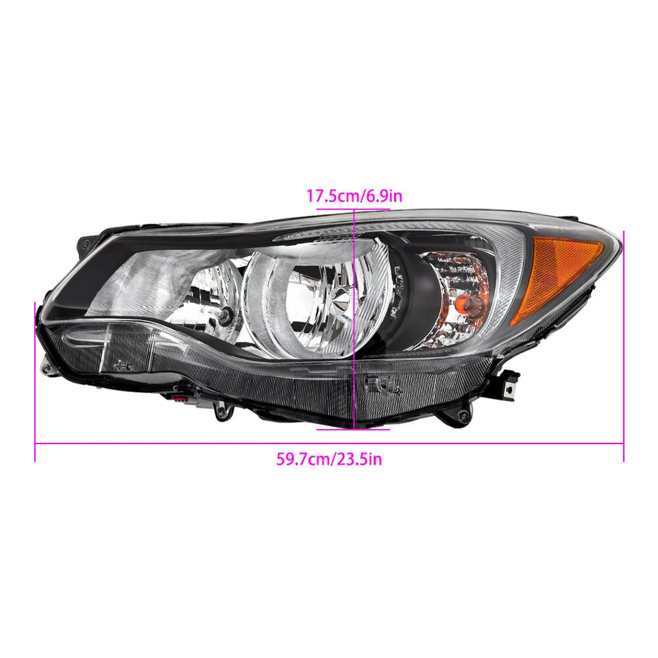For 2012-2015 Subaru Impreza/2013-2016 Crosstrek L+R Halogen Headlights Chrome Foto 2 de 4