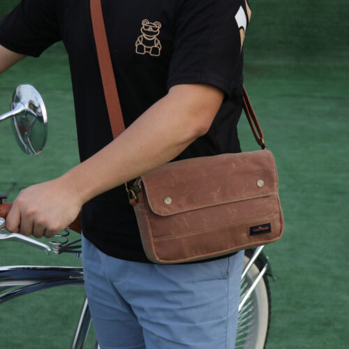 Tourbon Waxed Canvas Bike Handlebar/Saddle Case Bicycle Frame Pouch Key Bag BR - Picture 15 of 23