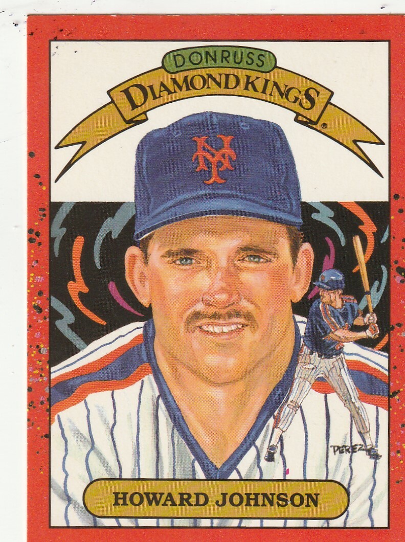 FREE SHIPPING-MINT-1990 Donruss Diamond Kings Howard Johnson New York Mets 18