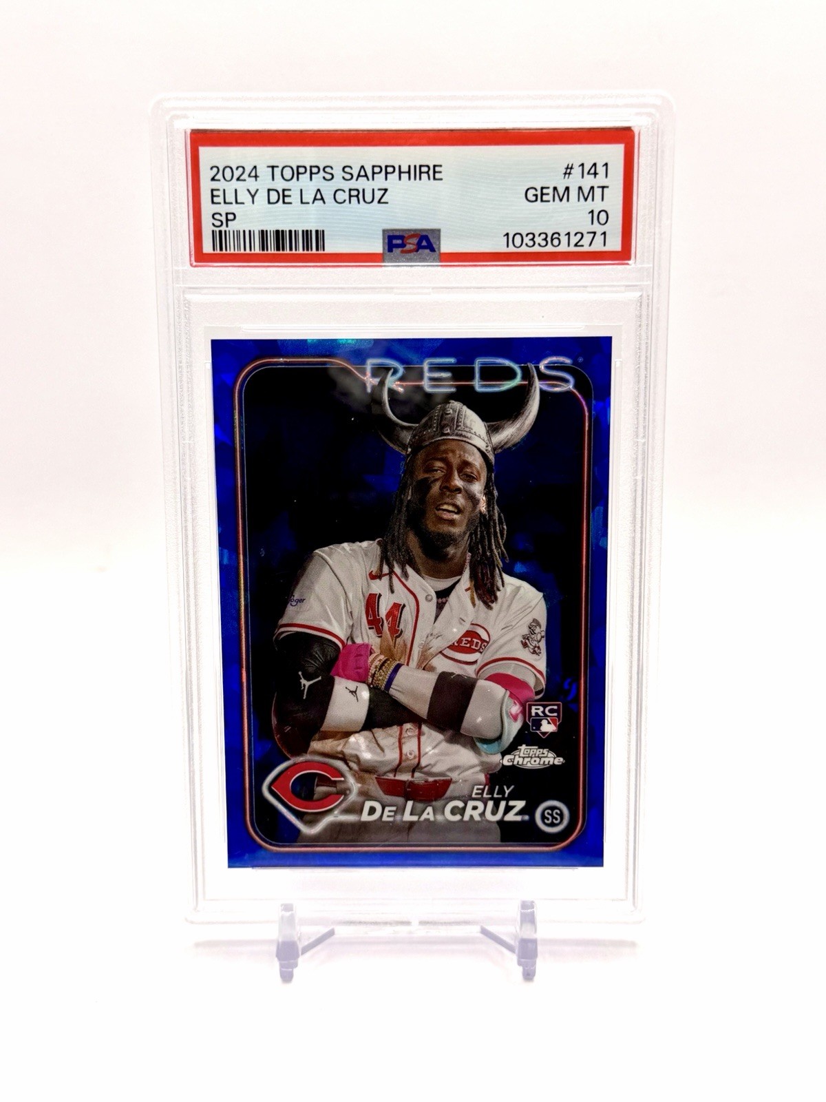 2024 Topps Chrome Sapphire Elly De La Cruz RC Image Variation SP PSA GEM MT 10