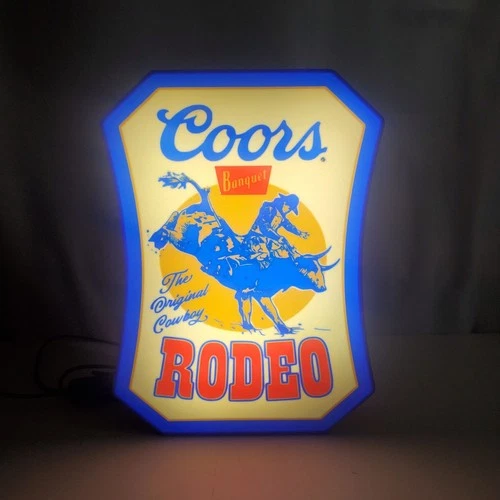 Vintage Style Coors Banquet Beer LED Lighted Sign - The Original Cowboy Rodeo Bu
