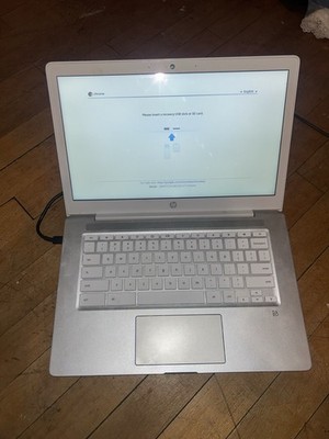 HP Chromebook 14'' Laptop White and Grey Chrome OS AS-IS *CHECK DESCRIPTION*