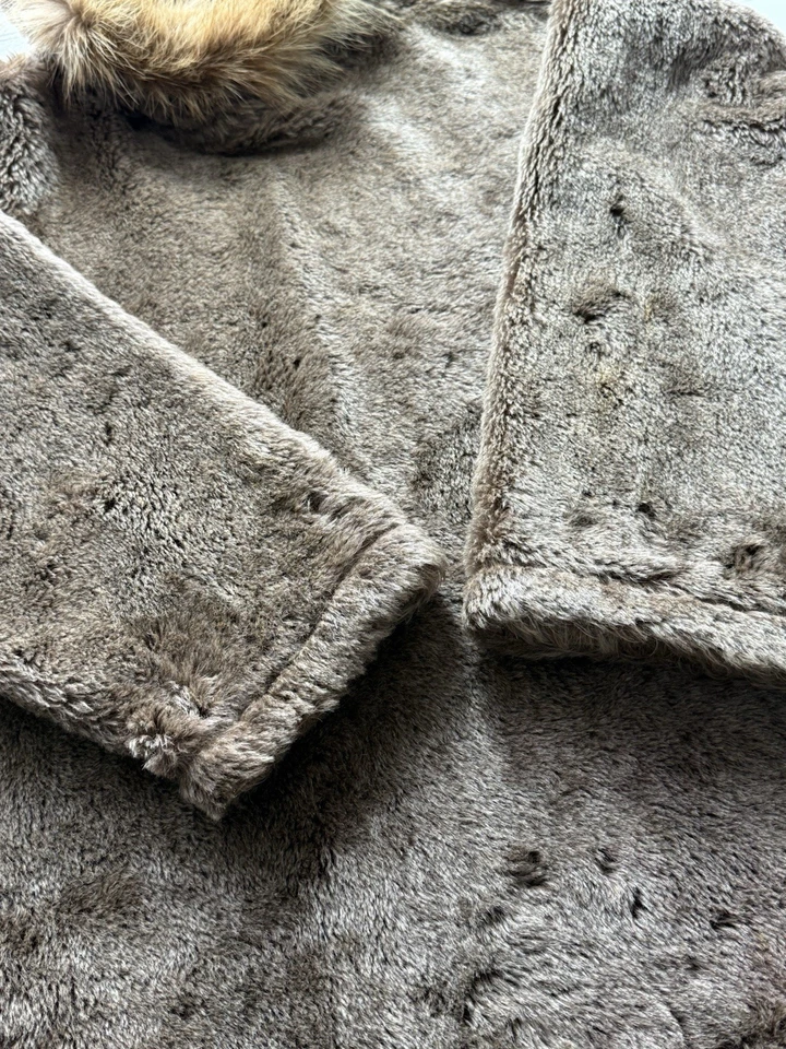 Vintage Military Fur Parka WWII Arctic Coat Coyote Fur Hood Heavy Wool Deer 1950 - Image 2 of 4