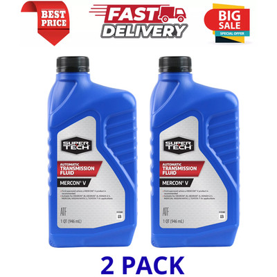 Super Tech MERCON V Automatic Transmission Fluid, 1 Quart (Pack of 2)