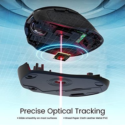 HOTWEEMS WIRELESS MOUSE, D-09 COMPUTER MOUSE USB CORDLESS MICE FOR -  BLACK