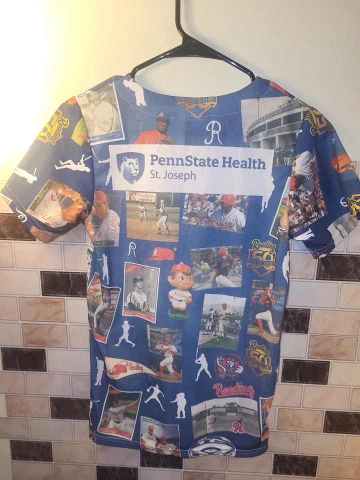 Reading Fightins Fightin Phillies Phils 50 Seasons Jersey Promo Shirt Youth M  - Image 2 of 3