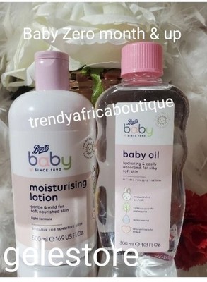 2pcs. Boots Baby. Moisturizing Body Lotion 500ml X 1 & Silky skin Baby Oil  