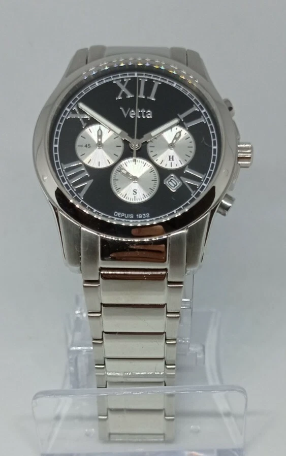 OROLOGIO UOMO VETTA CRONOGRAFO VERNIER CASSA 40mm CHRONO, DATA,BRACCIALE ACCIAIO - Immagine 4 di 4