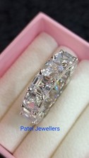 8Ct Asscher Künstlicher Diamant Volle Ewigkeit Hochzeit Ring 14K Weiß Vergoldet