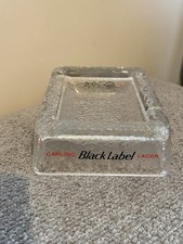 Vintage Carling Black Label Lager Glass Advertising Ashtray Pub Breweriana