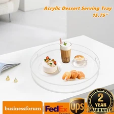 Home Decorative Coffee Table Tray 16 Elegant Acrylic Serving Tray w/ Handles