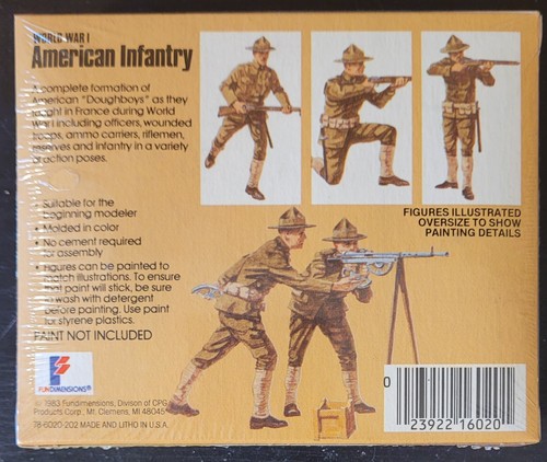 KIT DE FIGURAS DE INFANTERÍA AMERICANA DE LA PRIMERA GUERRA MUNDIAL ESCALA HO/OO MPC DE COLECCIÓN #6020 - SELLADO - Imagen 2 de 3