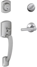 Schlage Greenwich Entry Lever Handle and Deadbolt Lock set F60GRW626BRW - Satin