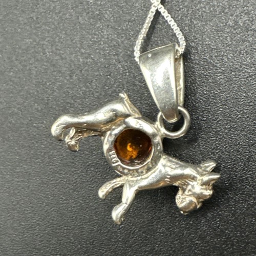 "Collar colgante Schnauzer de plata de ley 925 S7 de plata de ley genuina de 18""" - Imagen 5 de 8