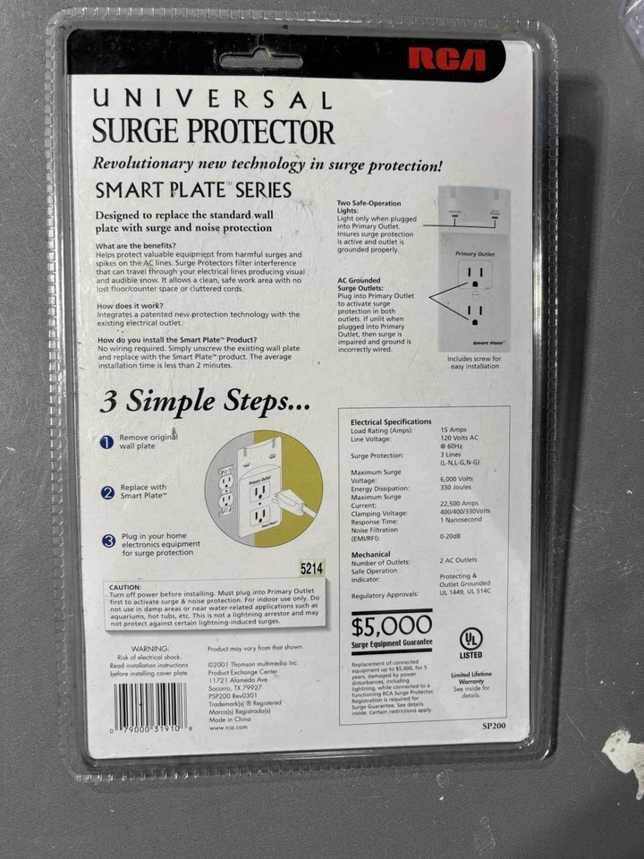 RCA Universal Surge Protector SP200 - Image 2 of 2