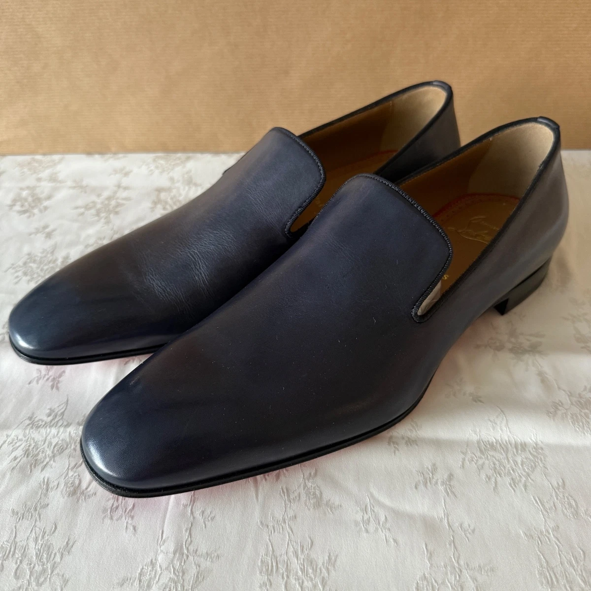 New Christian Louboutin Men\'s Blue and Silver Loafers In Size 42 O Louvre - Loafers - Velvet - Last Night - Men - Christian  main image 2