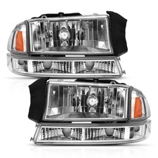Juego de faros de cristal ANZO para Dodge Dakota 1997-2004 - lente transparente y ámbar