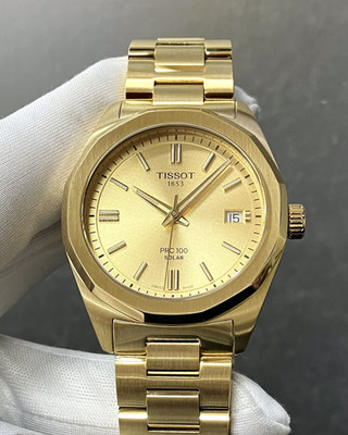 Tissot PRC 100 Solar Quartz 34mm Champagne Dial Women's Watch T151.822.33.021.00