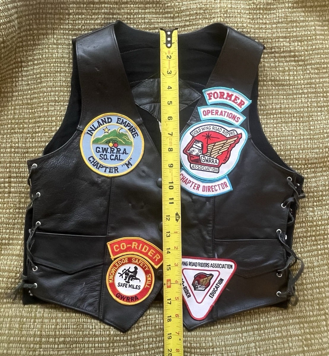 小物 ridingvest Vintage Side-Lace Leather Biker Motorcycle Vest Road Riders