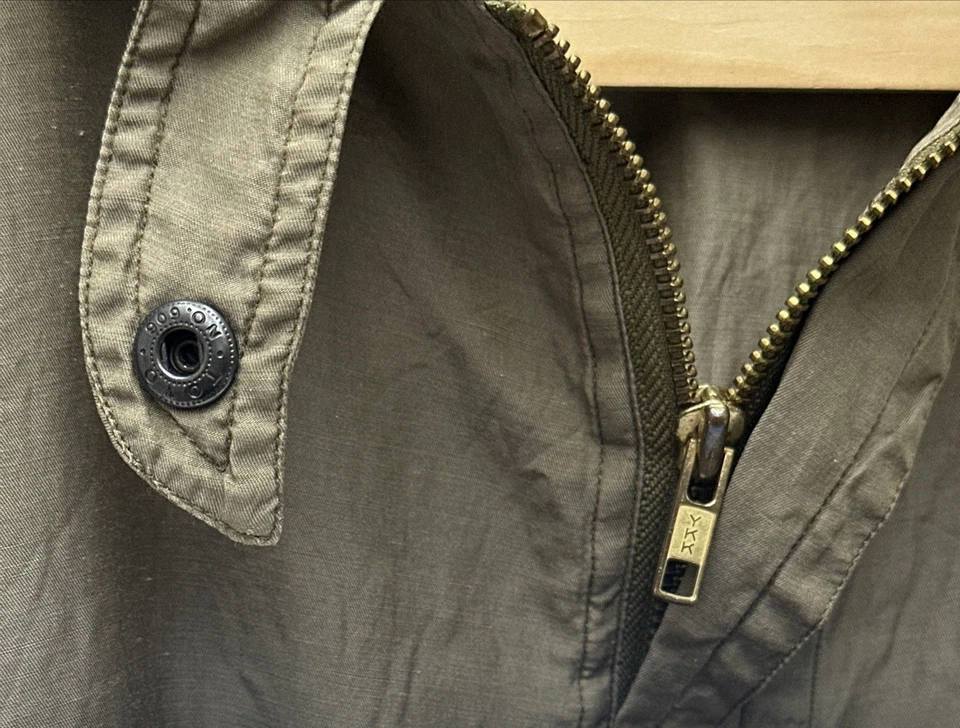 VTG Perry Ellis America Jacket Mens XL Pockets Beige Full Zip Silk Cotton 80s - Image 4 of 4